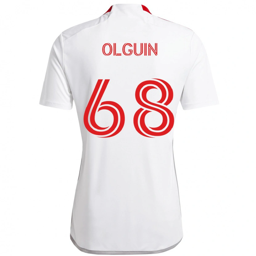 Danxen Barn Lucas Olguin #68 Hvit Rød Bortetrøye Drakt Trøye 2025/26 Skjorter T-Skjorte