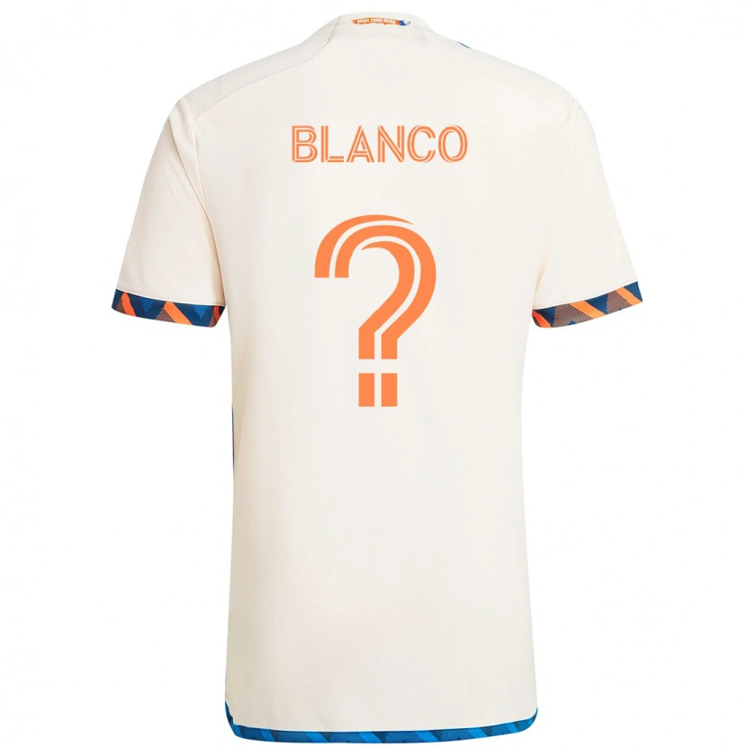 Danxen Barn Justin Blanco #0 Hvit Blå Oransje Bortetrøye Drakt Trøye 2025/26 Skjorter T-Skjorte