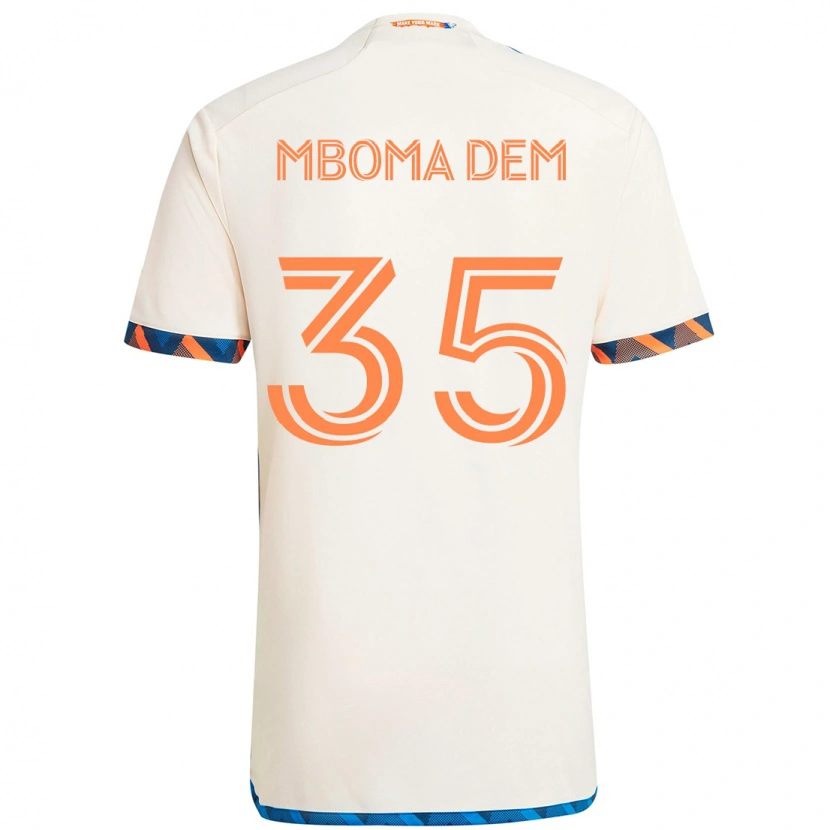 Danxen Barn Kenji Mboma Dem #35 Hvit Blå Oransje Bortetrøye Drakt Trøye 2025/26 Skjorter T-Skjorte