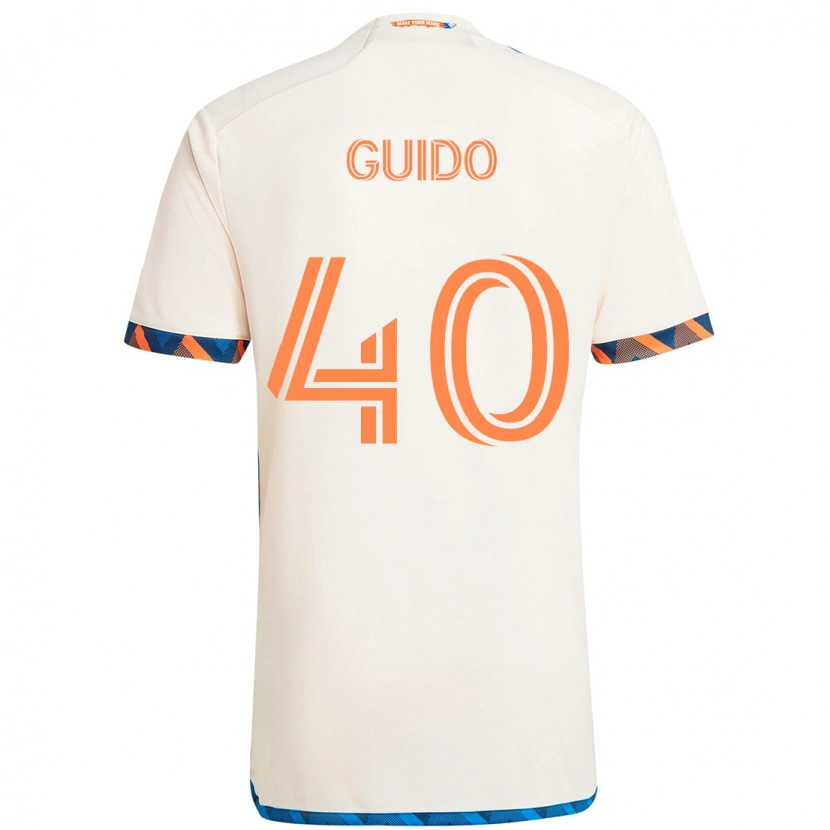Danxen Barn Alejandro Guido #40 Hvit Blå Oransje Bortetrøye Drakt Trøye 2025/26 Skjorter T-Skjorte
