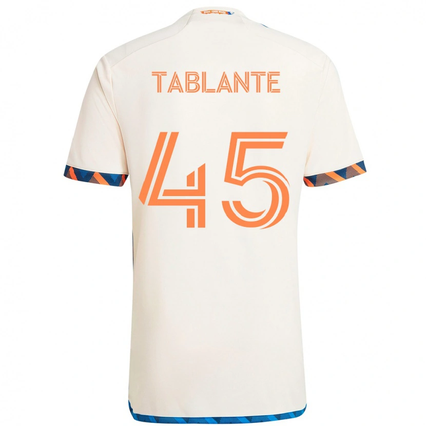 Danxen Barn Moises Tablante #45 Hvit Blå Oransje Bortetrøye Drakt Trøye 2025/26 Skjorter T-Skjorte