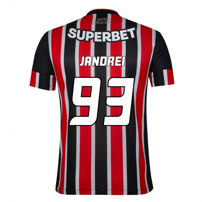 Danxen Barn Jandrei #93 Svart Rød Bortetrøye Drakt Trøye 2025/26 Skjorter T-Skjorte