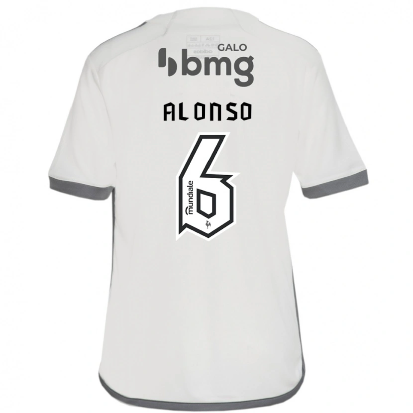 Danxen Barn Júnior Alonso #6 Off White Bortetrøye Drakt Trøye 2025/26 Skjorter T-Skjorte