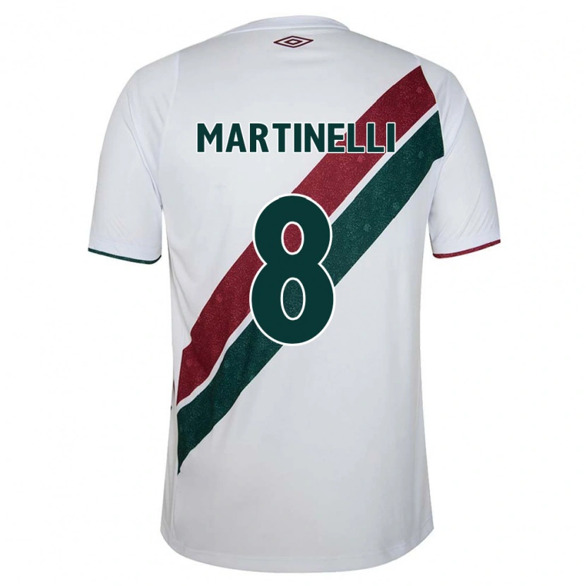 Danxen Barn Martinelli #8 Hvit Grønn Burgunder Bortetrøye Drakt Trøye 2025/26 Skjorter T-Skjorte
