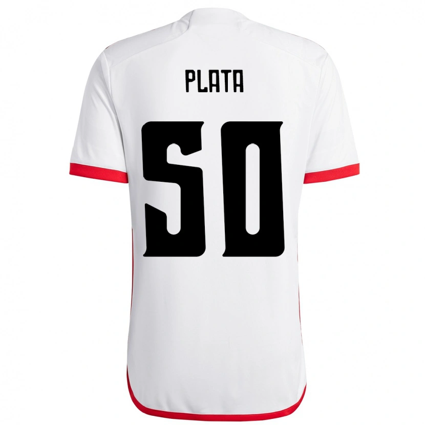 Danxen Barn Gonzalo Plata #50 Hvit Rød Bortetrøye Drakt Trøye 2025/26 Skjorter T-Skjorte