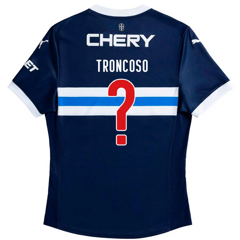 Danxen Barn Leonardo Troncoso #0 Kongeblå Hvit Bortetrøye Drakt Trøye 2025/26 Skjorter T-Skjorte