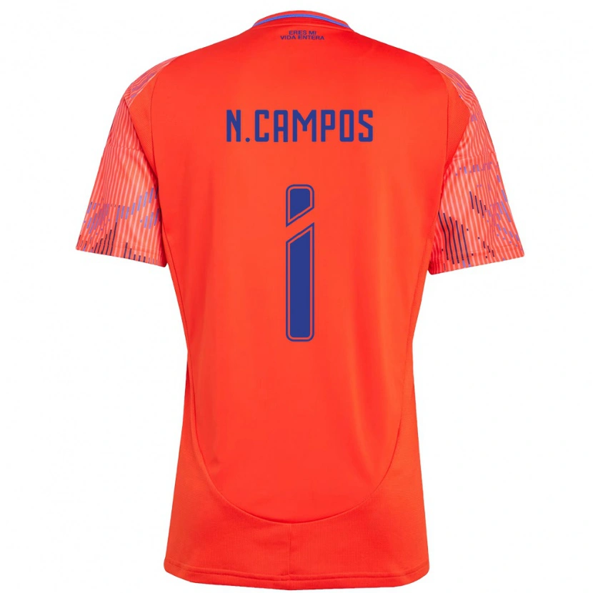 Danxen Barn Natalia Campos #1 Oransje Rød Bortetrøye Drakt Trøye 2025/26 Skjorter T-Skjorte