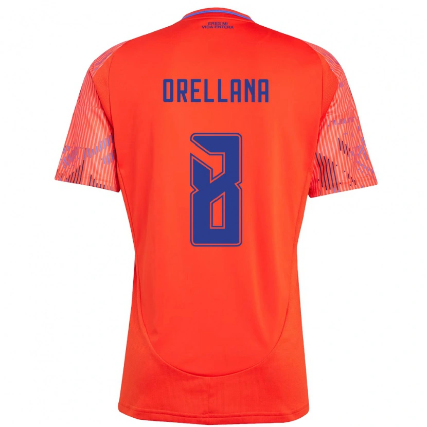 Danxen Barn Denisse Orellana #8 Oransje Rød Bortetrøye Drakt Trøye 2025/26 Skjorter T-Skjorte