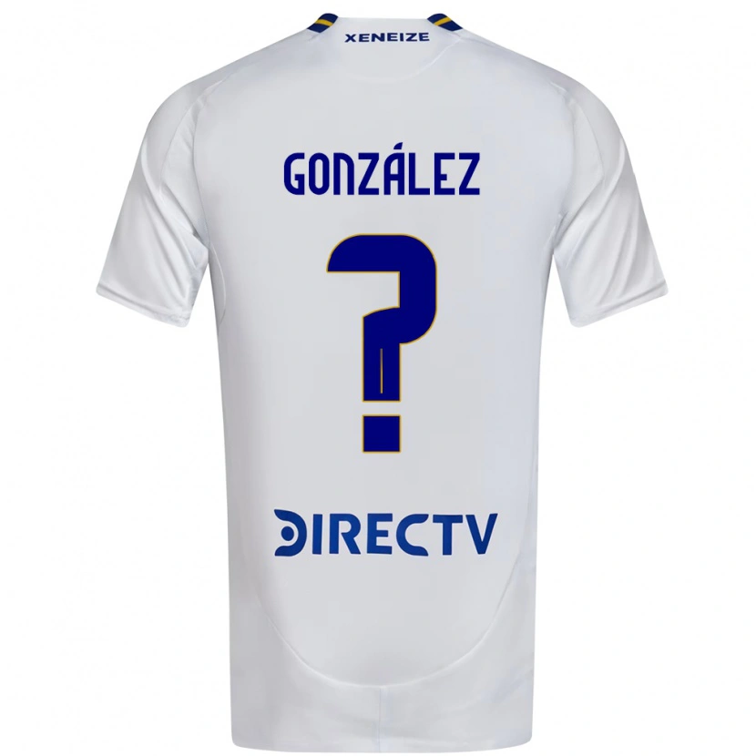 Danxen Barn Ezequiel González #0 Hvit Blå Bortetrøye Drakt Trøye 2025/26 Skjorter T-Skjorte