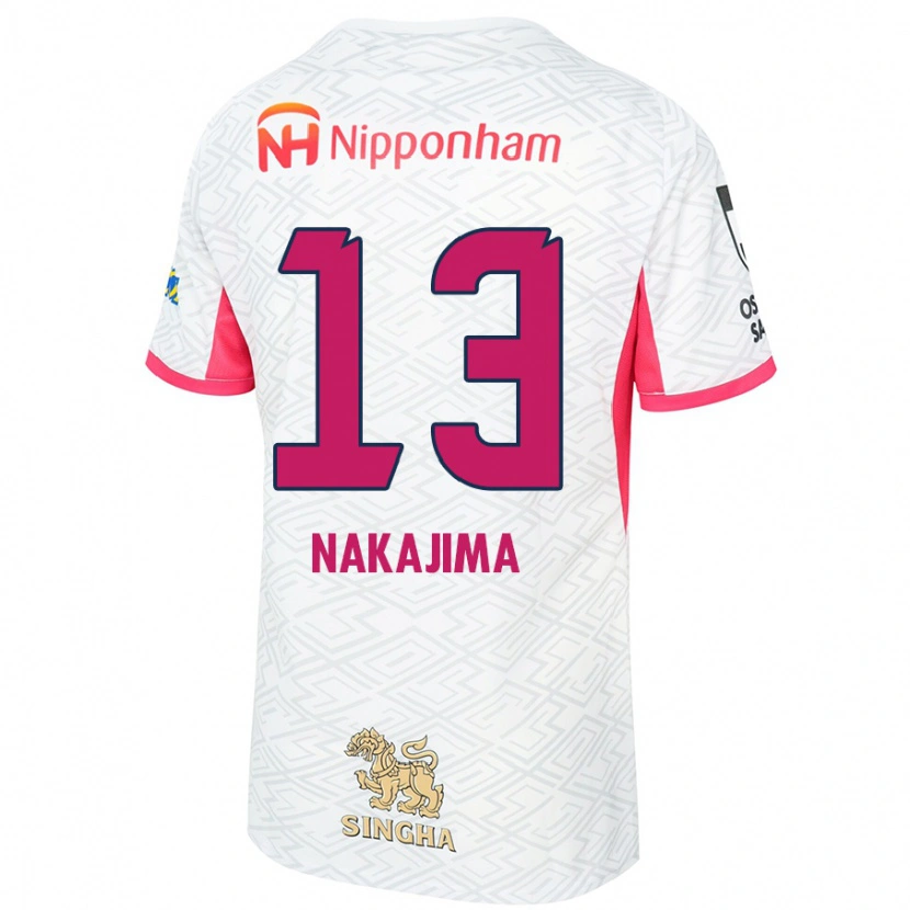 Danxen Barn Motohiko Nakajima #13 Hvit Sakura Rosa Bortetrøye Drakt Trøye 2025/26 Skjorter T-Skjorte