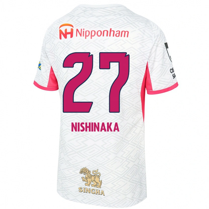 Danxen Barn Maho Nishinaka #27 Hvit Sakura Rosa Bortetrøye Drakt Trøye 2025/26 Skjorter T-Skjorte