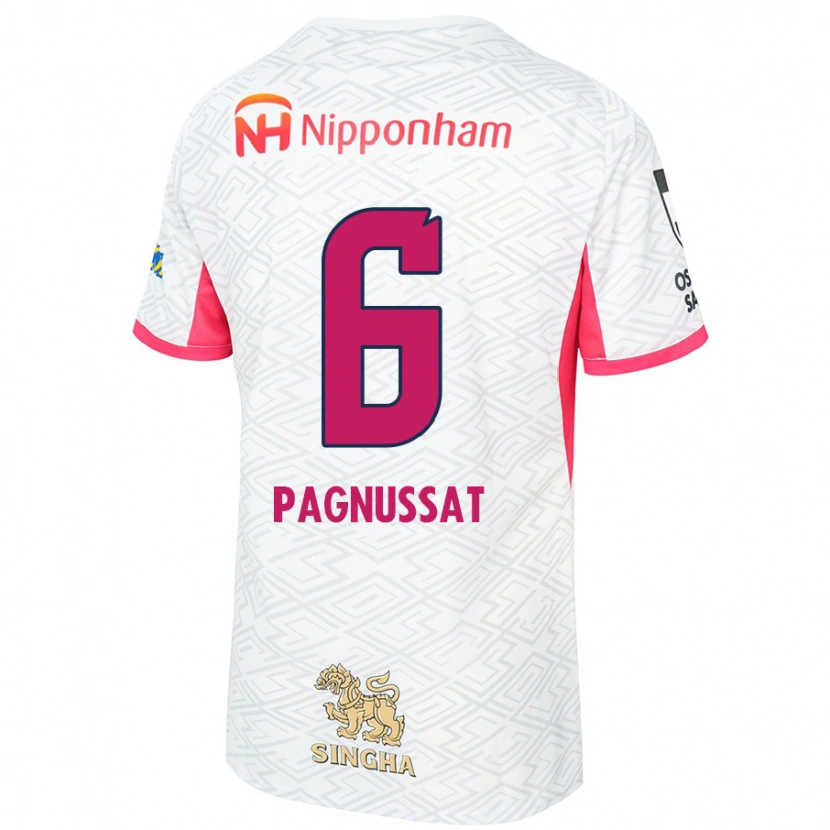 Danxen Barn Tiago Pagnussat #6 Hvit Sakura Rosa Bortetrøye Drakt Trøye 2025/26 Skjorter T-Skjorte