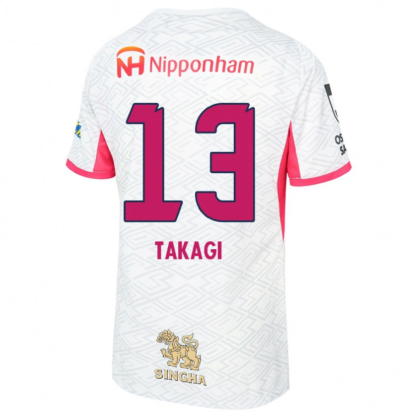 Danxen Barn Toshiyuki Takagi #13 Hvit Sakura Rosa Bortetrøye Drakt Trøye 2025/26 Skjorter T-Skjorte