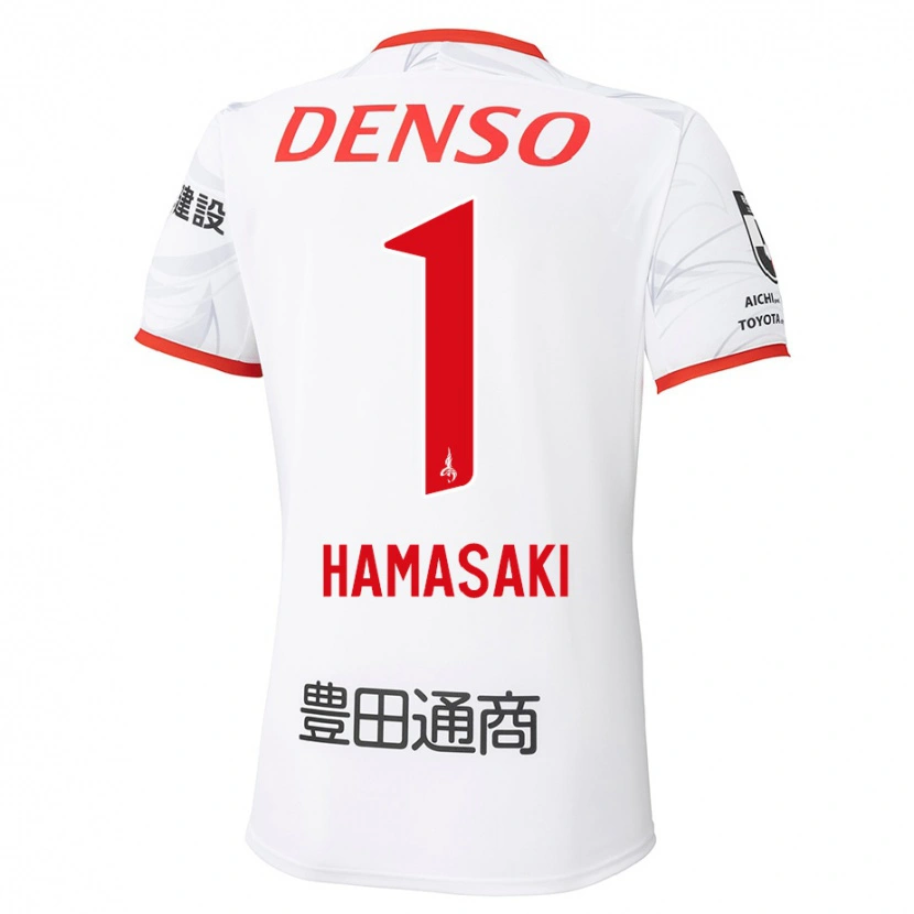 Danxen Barn Shiki Hamasaki #1 Hvit Rød Bortetrøye Drakt Trøye 2025/26 Skjorter T-Skjorte