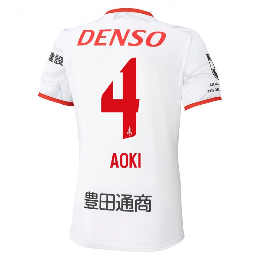 Danxen Barn Masamune Aoki #4 Hvit Rød Bortetrøye Drakt Trøye 2025/26 Skjorter T-Skjorte