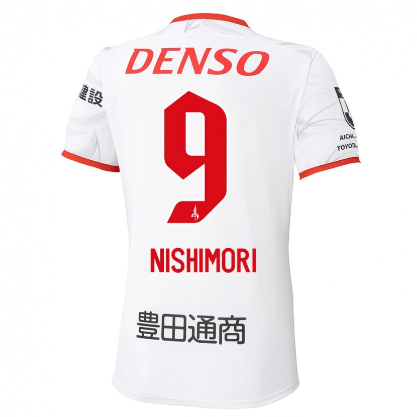 Danxen Barn Naoto Nishimori #9 Hvit Rød Bortetrøye Drakt Trøye 2025/26 Skjorter T-Skjorte