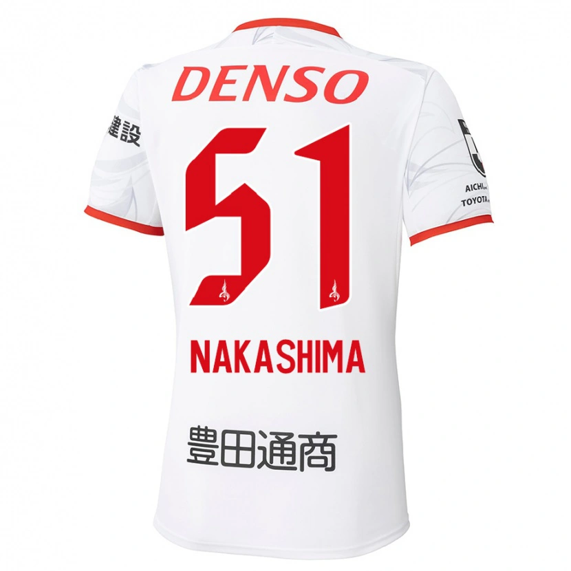 Danxen Barn Shinichiro Nakashima #51 Hvit Rød Bortetrøye Drakt Trøye 2025/26 Skjorter T-Skjorte