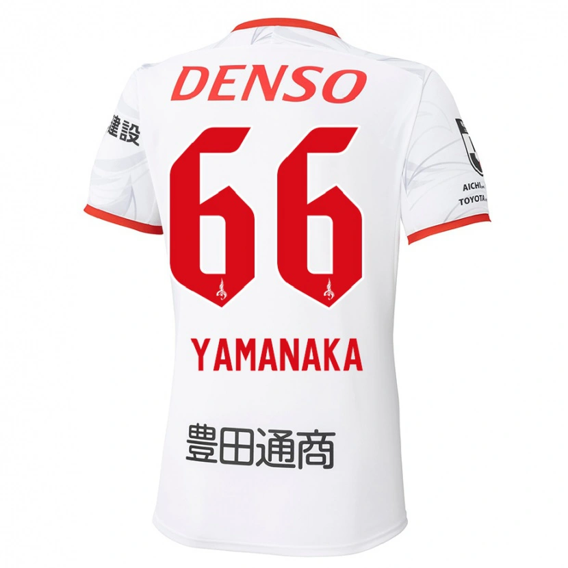 Danxen Barn Ryosuke Yamanaka #66 Hvit Rød Bortetrøye Drakt Trøye 2025/26 Skjorter T-Skjorte