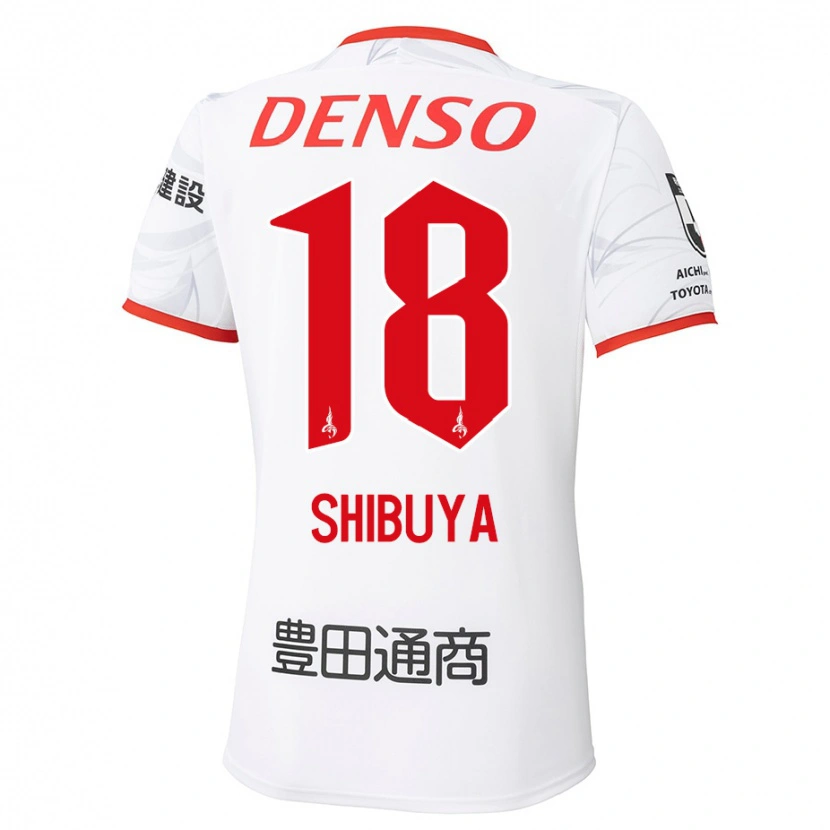 Danxen Barn Tsubasa Shibuya #18 Hvit Rød Bortetrøye Drakt Trøye 2025/26 Skjorter T-Skjorte