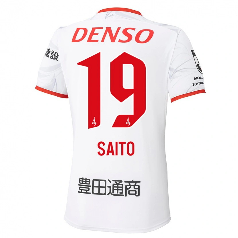Danxen Barn Manabu Saito #19 Hvit Rød Bortetrøye Drakt Trøye 2025/26 Skjorter T-Skjorte