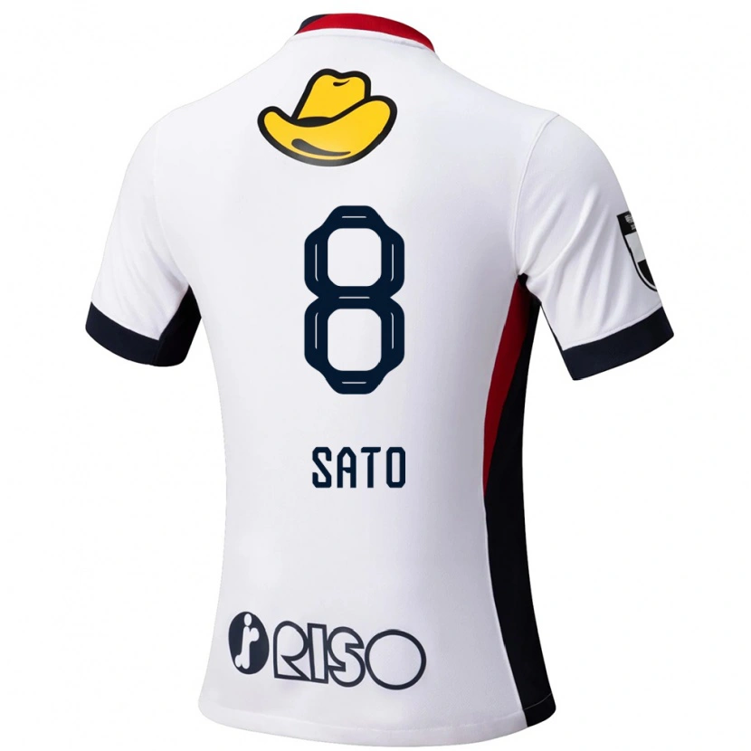 Danxen Barn Yuto Sato #8 Hvit Svart Bortetrøye Drakt Trøye 2025/26 Skjorter T-Skjorte