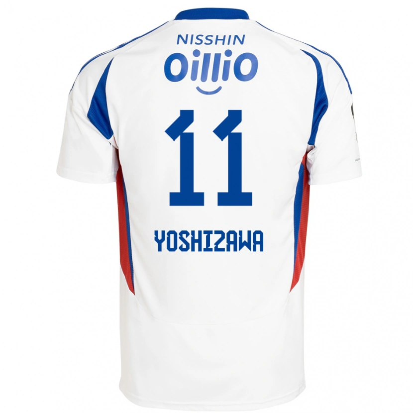 Danxen Barn Mirai Yoshizawa #11 Hvit Kongeblå Bortetrøye Drakt Trøye 2025/26 Skjorter T-Skjorte