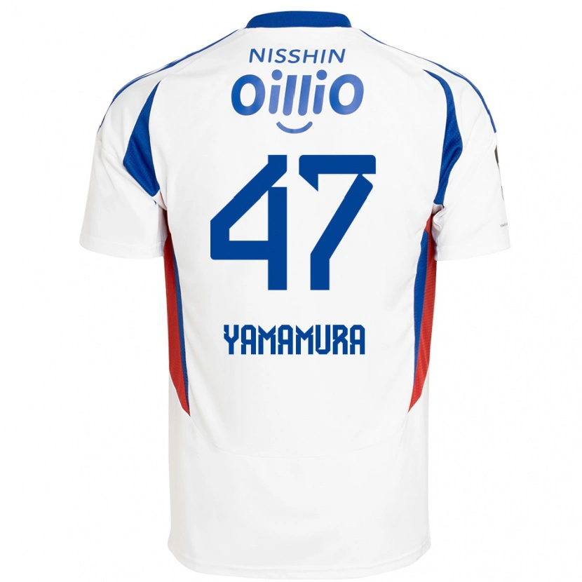 Danxen Barn Kazuya Yamamura #47 Hvit Kongeblå Bortetrøye Drakt Trøye 2025/26 Skjorter T-Skjorte