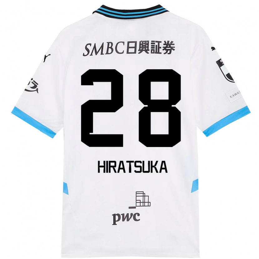 Danxen Barn Hayato Hiratsuka #28 Hvit Himmelsblå Bortetrøye Drakt Trøye 2025/26 Skjorter T-Skjorte