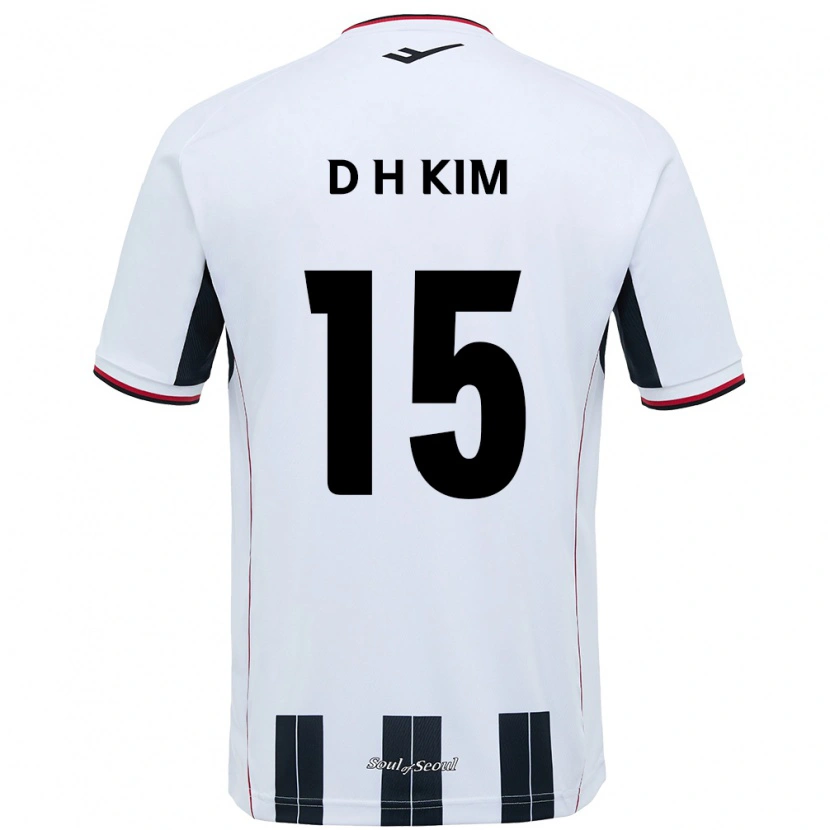 Danxen Barn Hyeon-Deok Kim #15 Hvit Svart Bortetrøye Drakt Trøye 2025/26 Skjorter T-Skjorte