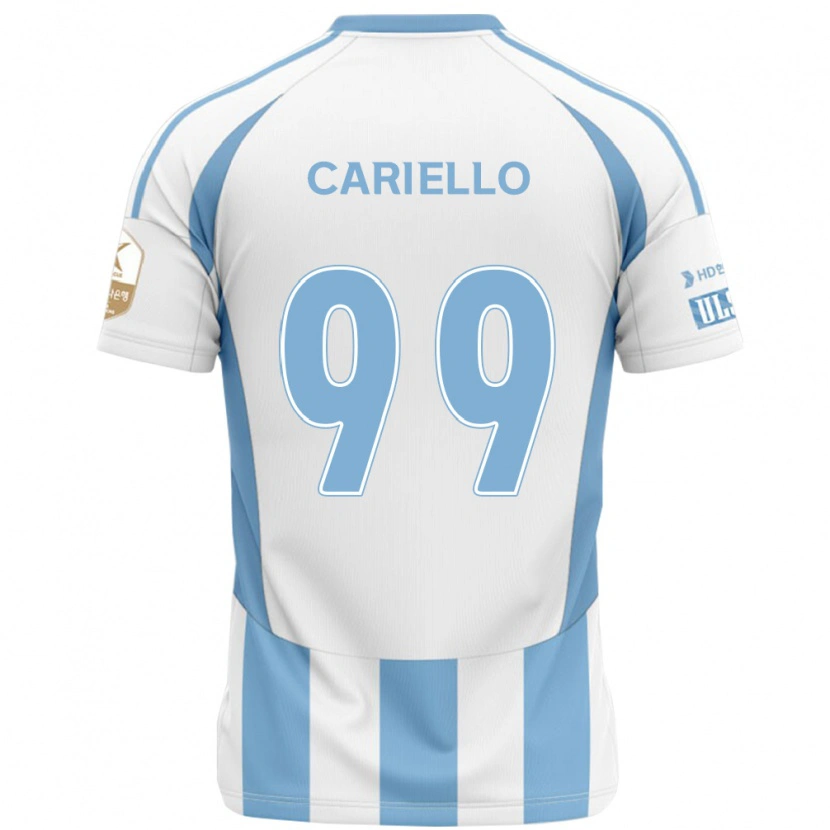 Danxen Barn Yago Cariello #99 Hvit Himmelsblå Bortetrøye Drakt Trøye 2025/26 Skjorter T-Skjorte