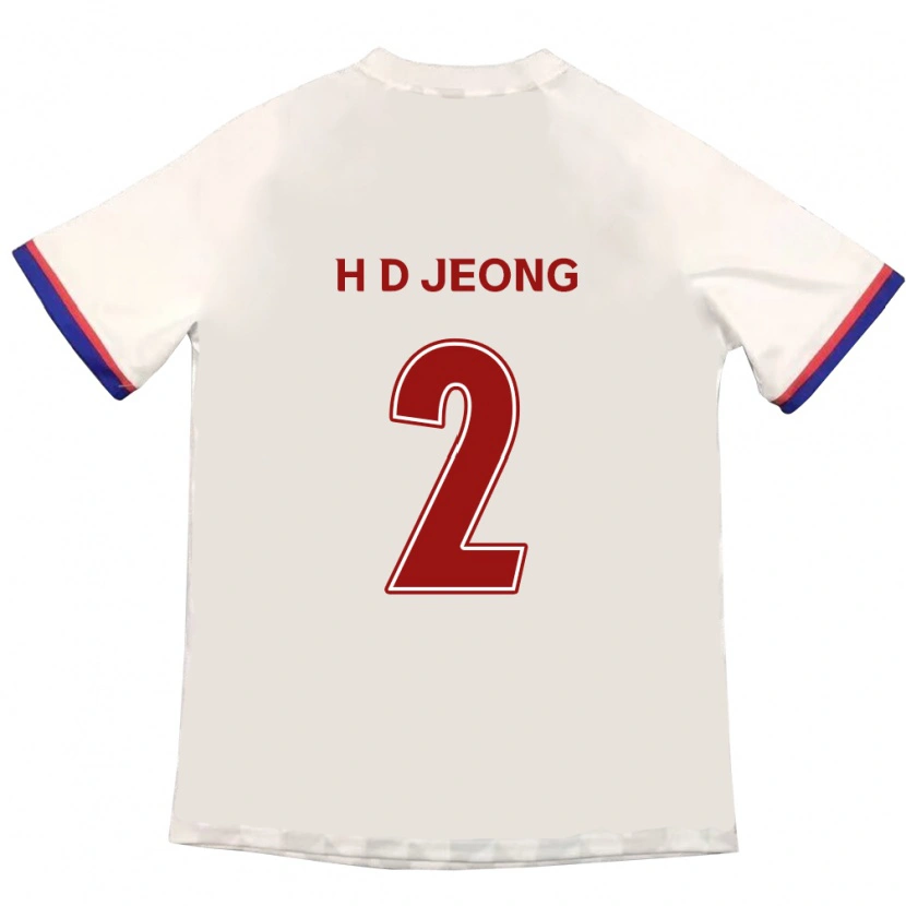 Danxen Barn Dong-Ho Jeong #2 Off-White Rød Bortetrøye Drakt Trøye 2025/26 Skjorter T-Skjorte