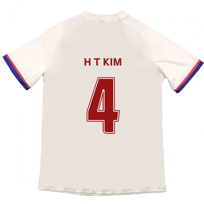 Danxen Barn Tae-Han Kim #4 Off-White Rød Bortetrøye Drakt Trøye 2025/26 Skjorter T-Skjorte