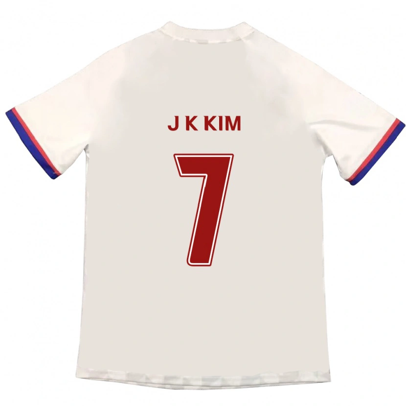 Danxen Barn Ki-Jun Kim #7 Off-White Rød Bortetrøye Drakt Trøye 2025/26 Skjorter T-Skjorte