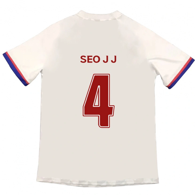 Danxen Barn Seo Jin-Ju #4 Off-White Rød Bortetrøye Drakt Trøye 2025/26 Skjorter T-Skjorte