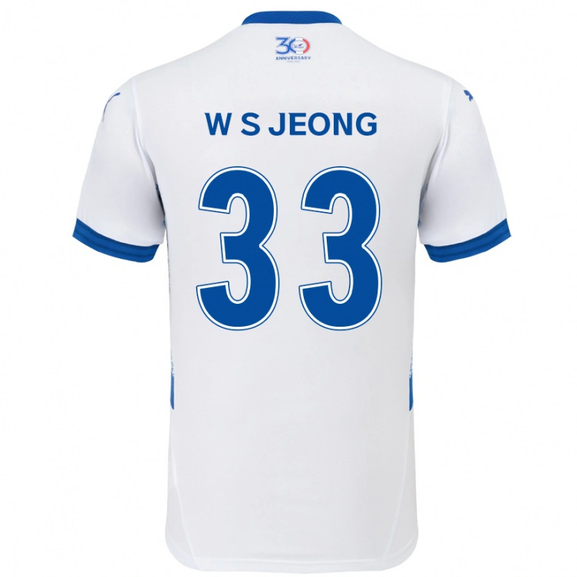Danxen Barn Seo-Woo Jeong #33 Hvit Kongeblå Bortetrøye Drakt Trøye 2025/26 Skjorter T-Skjorte
