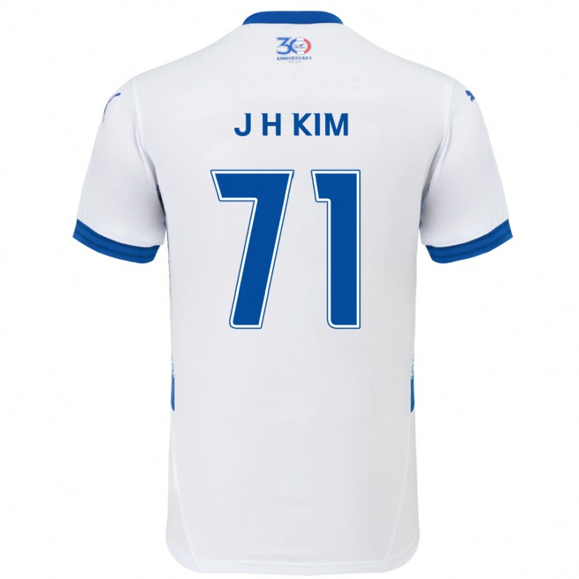 Danxen Barn Ji-Ho Kim #71 Hvit Kongeblå Bortetrøye Drakt Trøye 2025/26 Skjorter T-Skjorte
