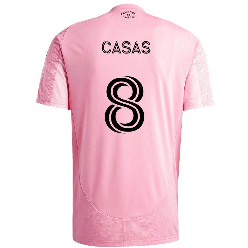 Danxen Mann Pep Casas #8 Rosa Svart Hjemmetrøye Drakt Trøye 2025/26 Skjorter T-Skjorte