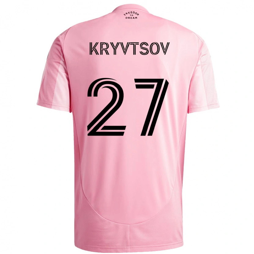Danxen Mann Sergiy Kryvtsov #27 Rosa Svart Hjemmetrøye Drakt Trøye 2025/26 Skjorter T-Skjorte