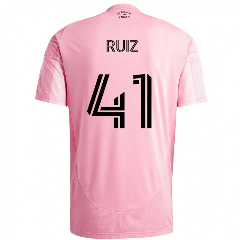 Danxen Mann David Ruíz #41 Rosa Svart Hjemmetrøye Drakt Trøye 2025/26 Skjorter T-Skjorte