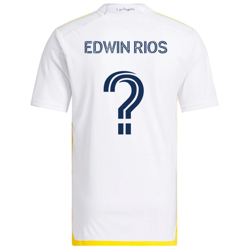 Danxen Mann Edwin Rios #0 Hvit Gul Hjemmetrøye Drakt Trøye 2025/26 Skjorter T-Skjorte