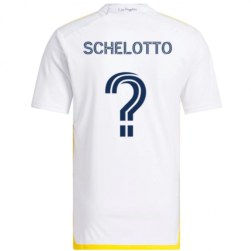 Danxen Mann Nicolas Barros Schelotto #0 Hvit Gul Hjemmetrøye Drakt Trøye 2025/26 Skjorter T-Skjorte