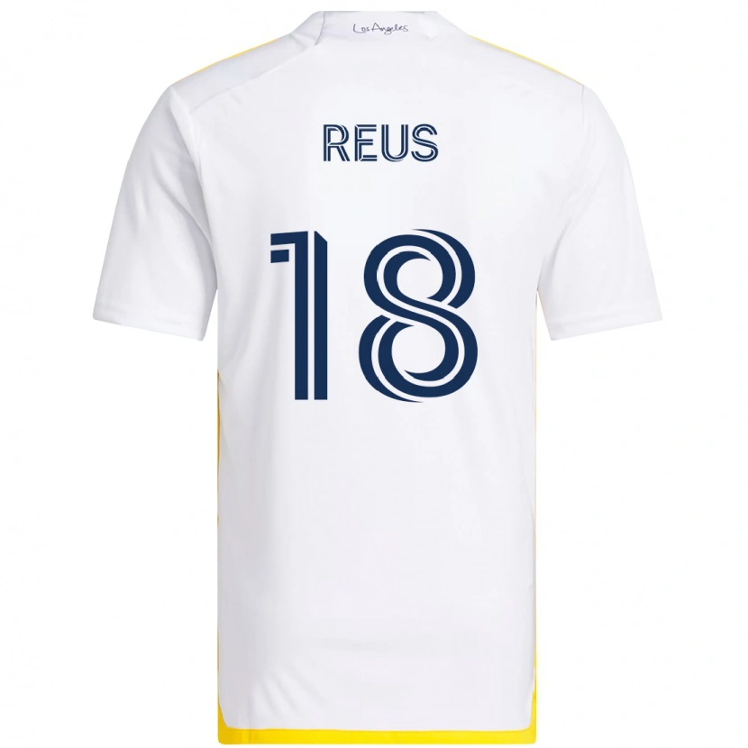 Danxen Mann Marco Reus #18 Hvit Gul Hjemmetrøye Drakt Trøye 2025/26 Skjorter T-Skjorte