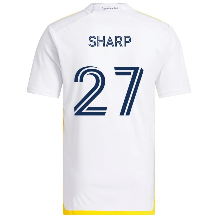 Danxen Mann Billy Sharp #27 Hvit Gul Hjemmetrøye Drakt Trøye 2025/26 Skjorter T-Skjorte