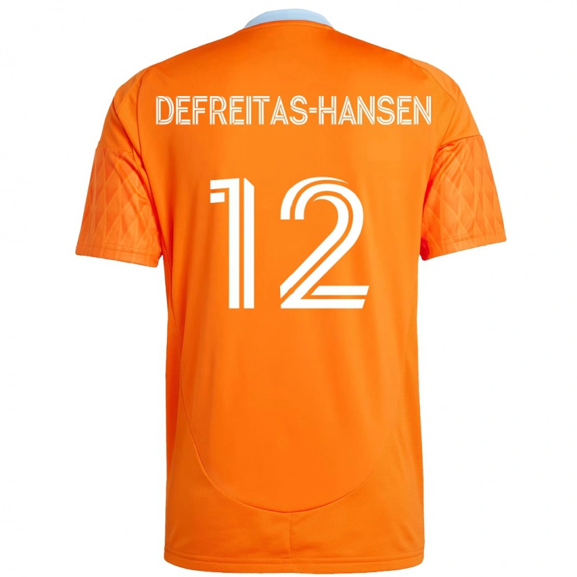 Danxen Mann Nicholas Defreitas-Hansen #12 Oransje Hvit Hjemmetrøye Drakt Trøye 2025/26 Skjorter T-Skjorte