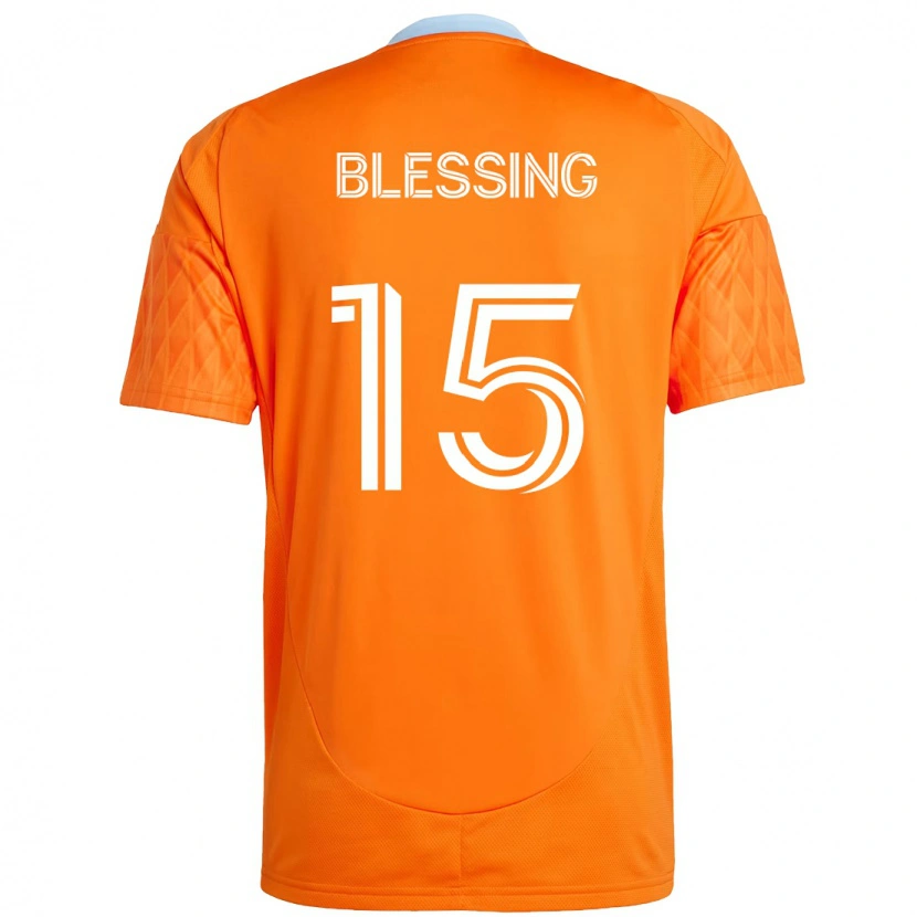 Danxen Mann Latif Blessing #15 Oransje Hvit Hjemmetrøye Drakt Trøye 2025/26 Skjorter T-Skjorte