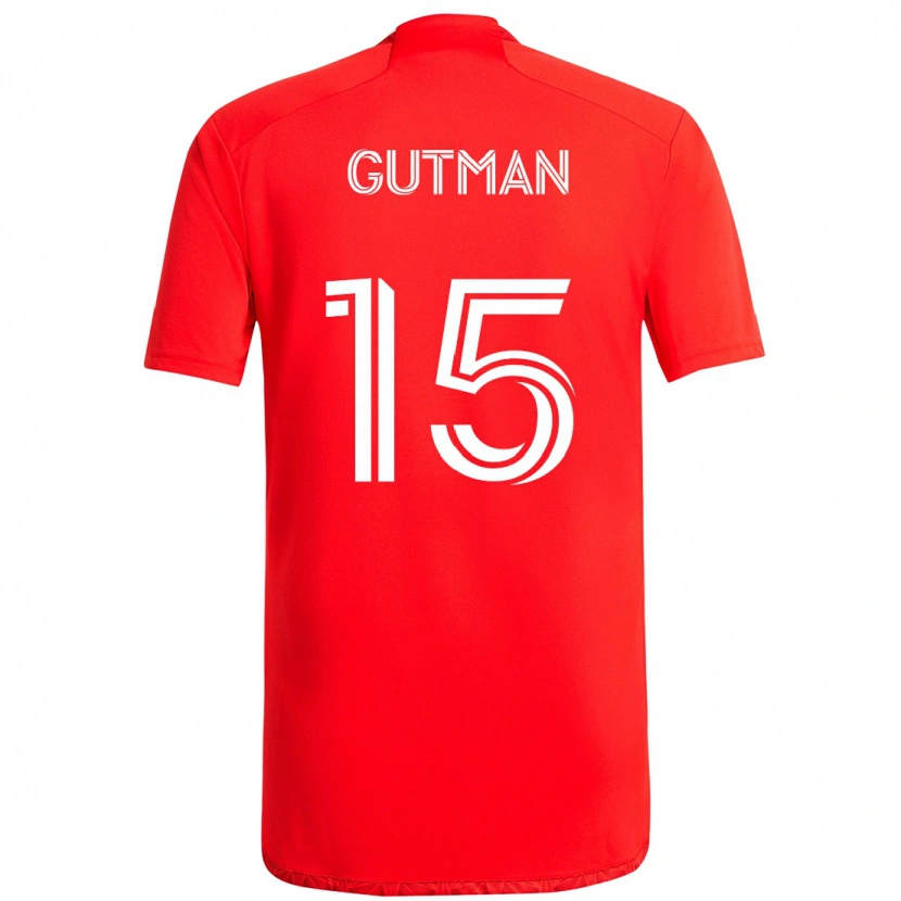 Danxen Mann Andrew Gutman #15 Rød Hvit Hjemmetrøye Drakt Trøye 2025/26 Skjorter T-Skjorte