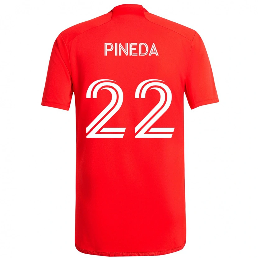 Danxen Mann Mauricio Pineda #22 Rød Hvit Hjemmetrøye Drakt Trøye 2025/26 Skjorter T-Skjorte