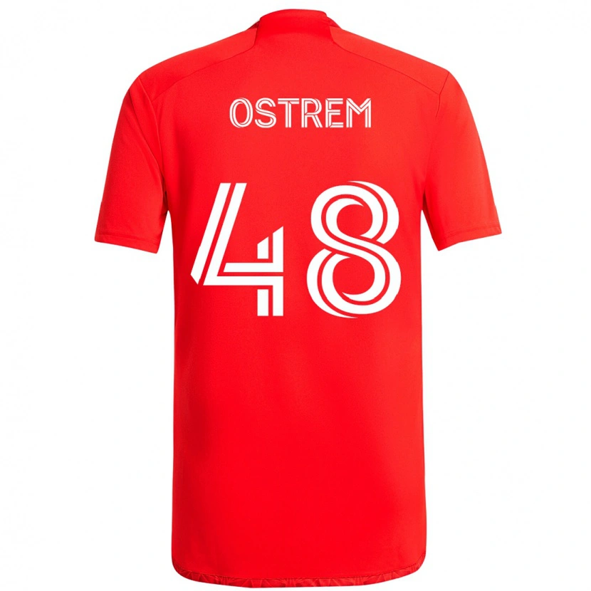 Danxen Mann Charlie Ostrem #48 Rød Hvit Hjemmetrøye Drakt Trøye 2025/26 Skjorter T-Skjorte