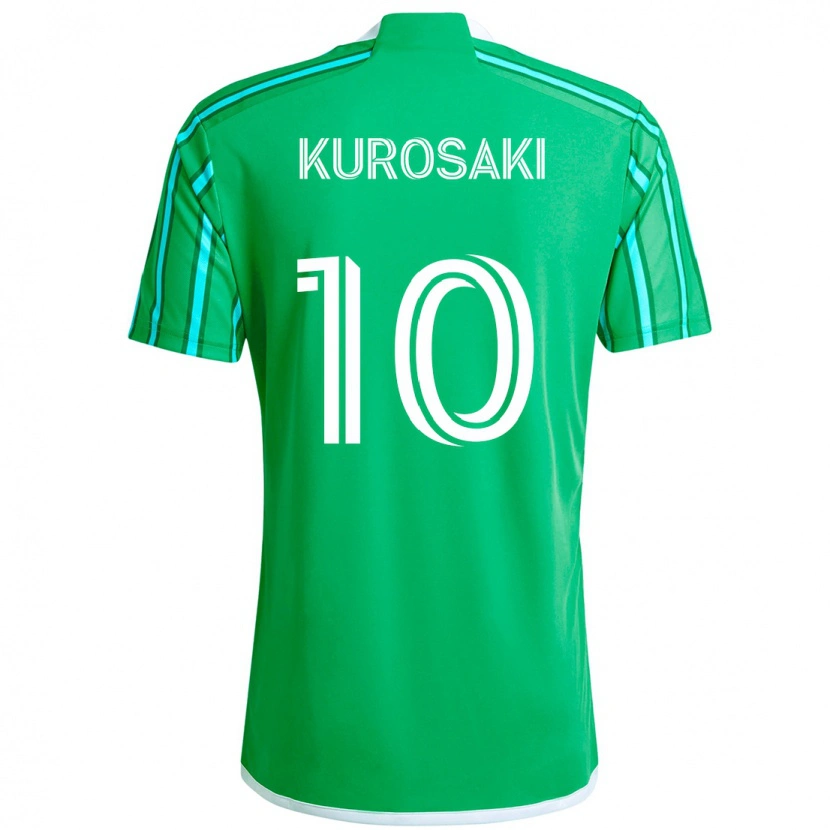 Danxen Mann Yuuka Kurosaki #10 Grønn Hvit Hjemmetrøye Drakt Trøye 2025/26 Skjorter T-Skjorte