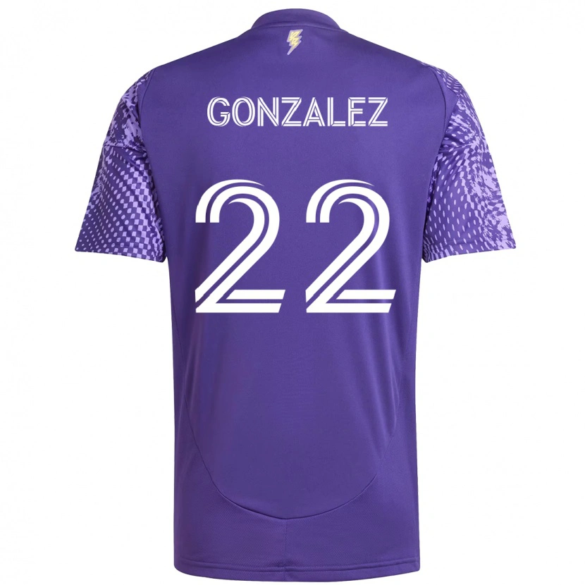 Danxen Mann Gastón González #22 Lilla Hvit Hjemmetrøye Drakt Trøye 2025/26 Skjorter T-Skjorte